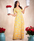 Sleeve Tie Printed Summer Maxi Dress